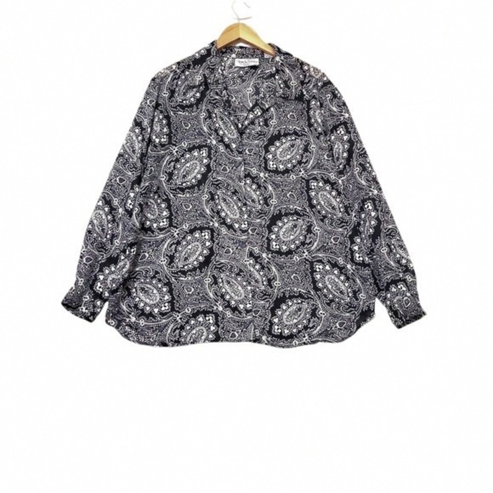 Diane Von Furstenberg Black and White Paisley Blouse